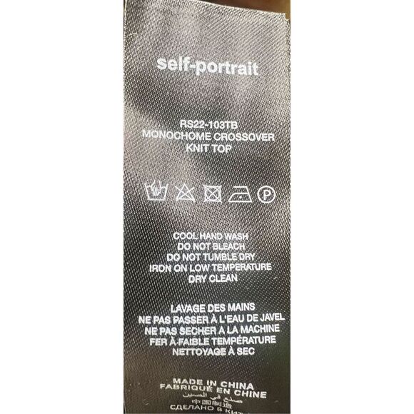 Self-Portrait Crossover-front Ribbed-knit Cropped Top NWOT Size Medium - Picture 7 of 7